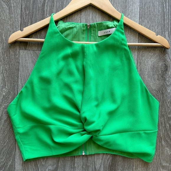 LUSH Green Crop Top Size Medium Med - Picture 3 of 8